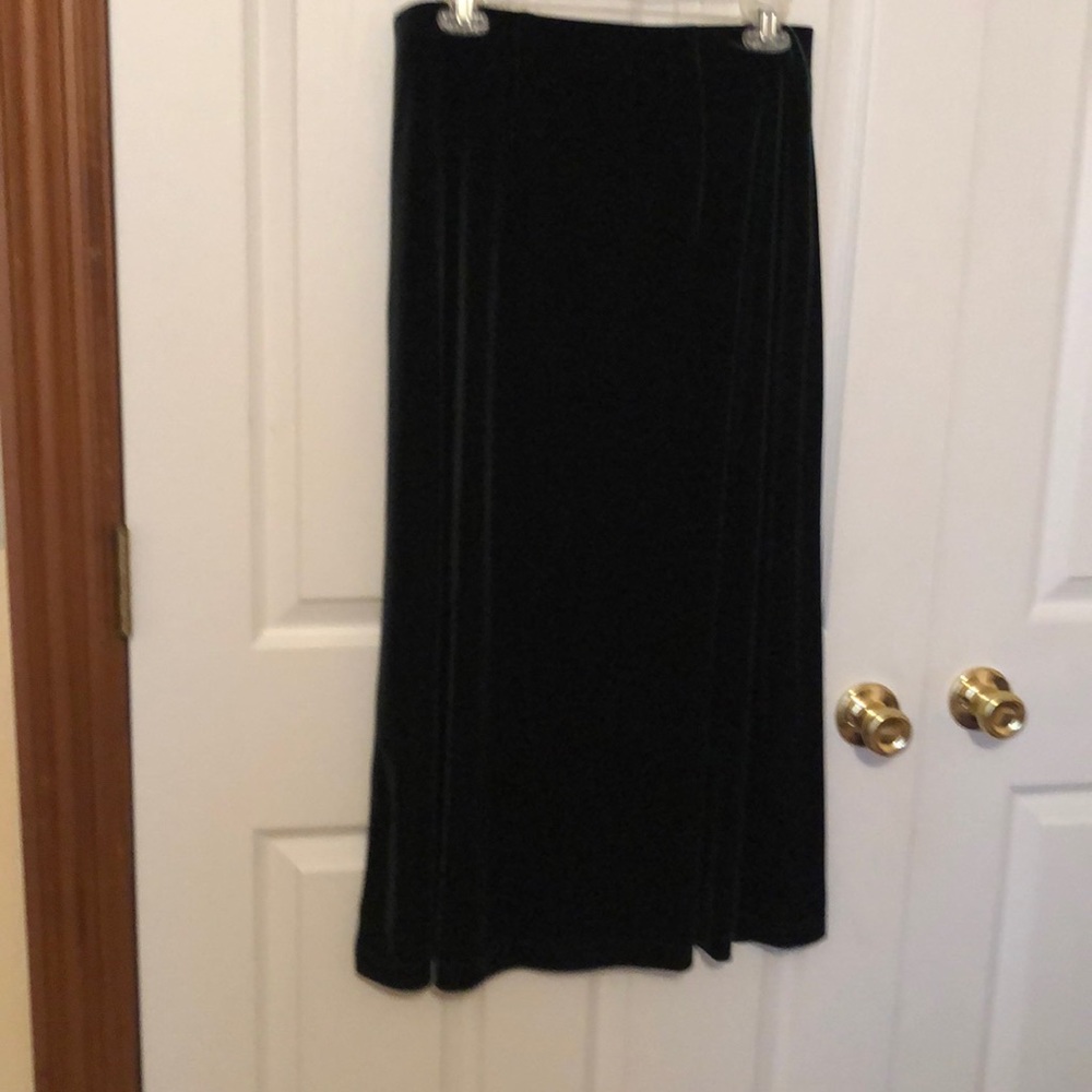 Holiday Green velvet A-line skirt.   PM